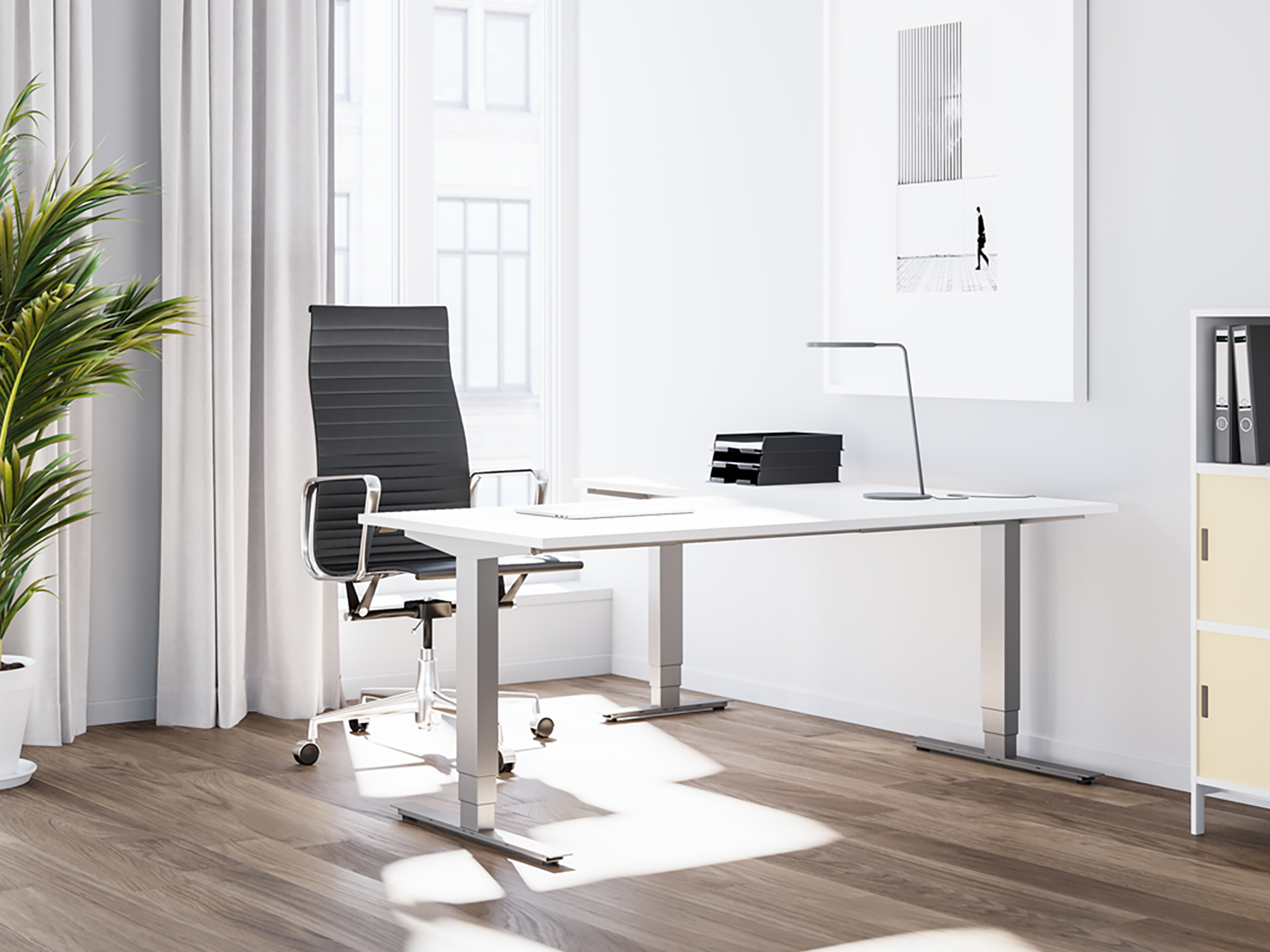 Aero Flex 3-column for adjustable corner desks | Swedstyle